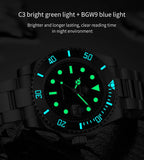 ADDIESDIVE Herren-Uhr klassisch mit Keramiklünette 200m wasserdicht Freizeit Quarz-Uhr BGW9 Blaue Leuchtzeiger Geschenk-Uhr MY-H3-2