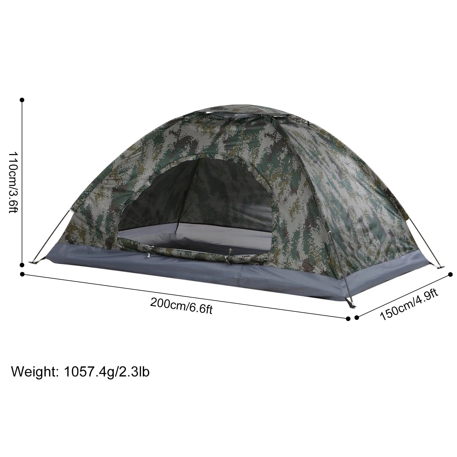 Tomshoo 1/2 Personen Ultraleichtes Campingzelt Einwandiges Tragbares Wanderzelt Anti-UV-Beschichtung UPF 30+ für Outdoor, Strand, Angeln