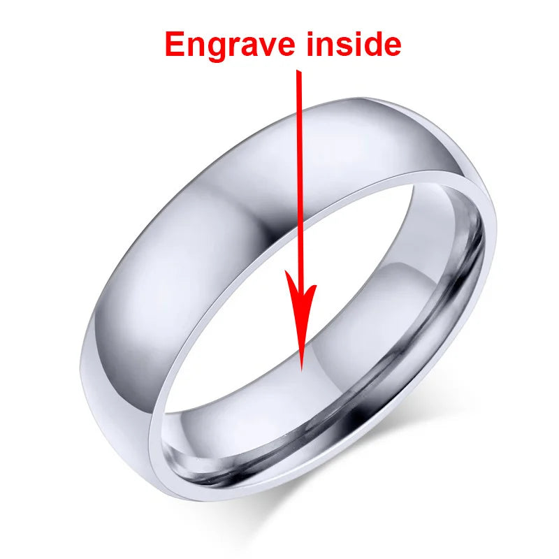 Vnox Personalisierter Edelstahlring mit abgeschrägter Kante und gebürsteter Mitte für Herren und Damen, schwarzer Ehering, individueller Namensbuchstaben-Datum-Ring