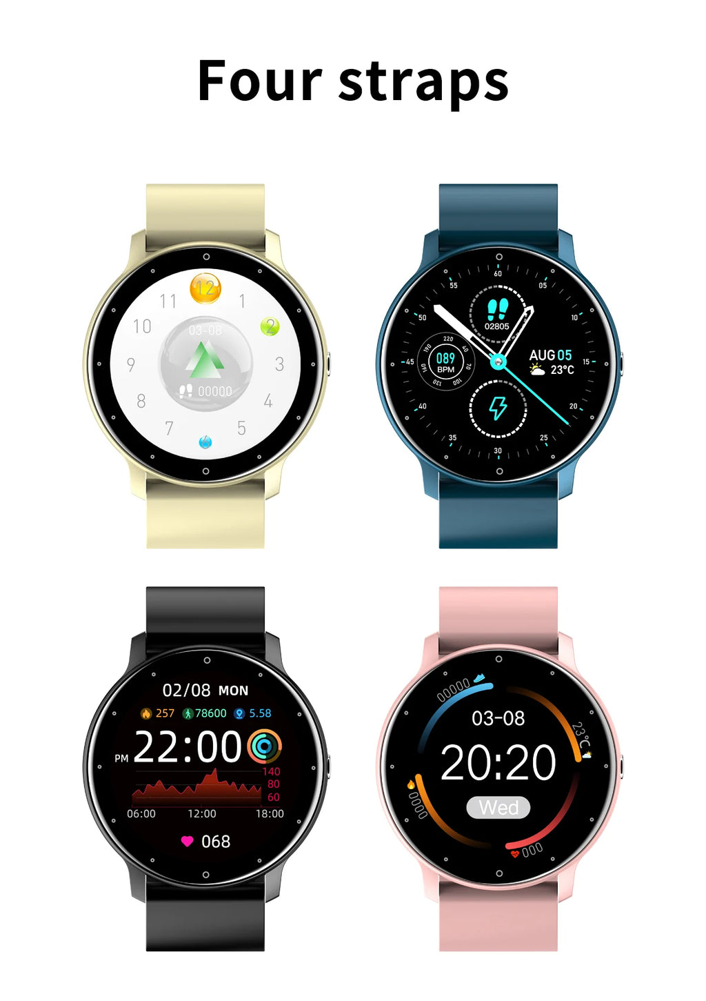 LIGE Wasserdichte Smartwatch für Damen, Echtzeit-Wettervorhersage, Herren-Uhren, Sport-Damen-Smartwatch für Damen, Android, iOS