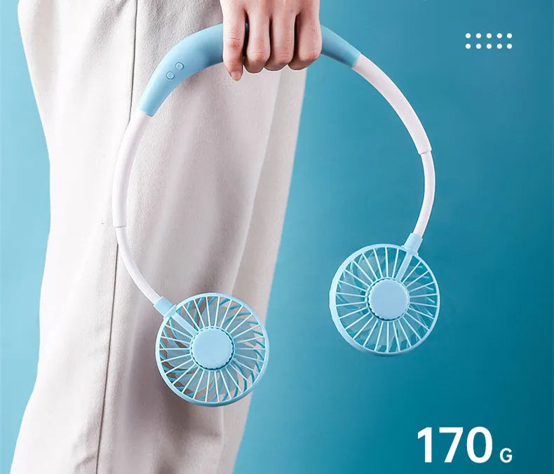 USB Ventilator mit Aromatherapie-Diffusor Tragbarer Elektro-Ventilator Mini-Kühlventilator Wiederaufladbarer Nackenventilator mit Licht
