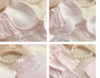 Bügel-Push-up-BH-Set aus Stahl mit reinem Verlangen, windige, große Körbchen für Mädchenunterwäsche, bestickte Spitze, große Dessous mit Höschen-Set