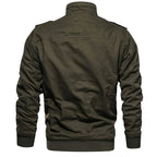MAGCOMSEN Herren Fleecejacken Windbreaker Mäntel Herbst Winter Thermo Bomberjacken Multi-Taschen Stehkragen Motorradjacke