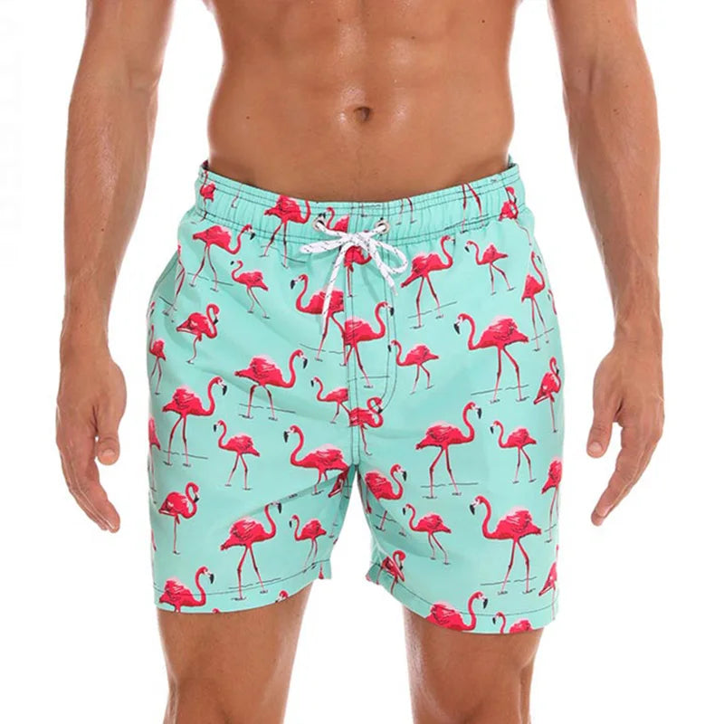 DATIFER Herren Sport-Badeshorts im neuen Stil Polyester-Druck Fitness-Badehose Surfen Badehose Badebekleidung