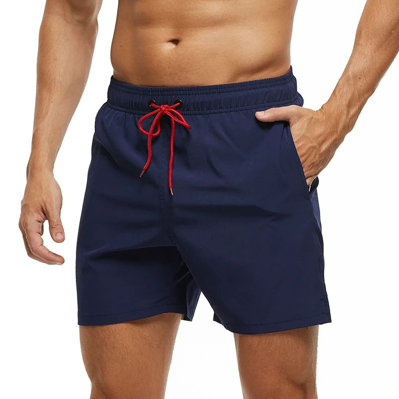 Escatch 2026 Sommer Herren-Badebekleidung Einfarbig Multicolor Polyester-Netzfutter Seitliche Reißverschlusstasche Maillot De Bain Homme Sportshorts