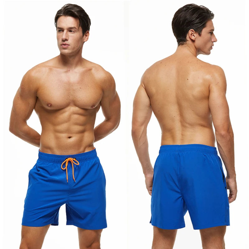 Escatch 2026 Sommer Herren-Badebekleidung Einfarbig Multicolor Polyester-Netzfutter Seitliche Reißverschlusstasche Maillot De Bain Homme Sportshorts
