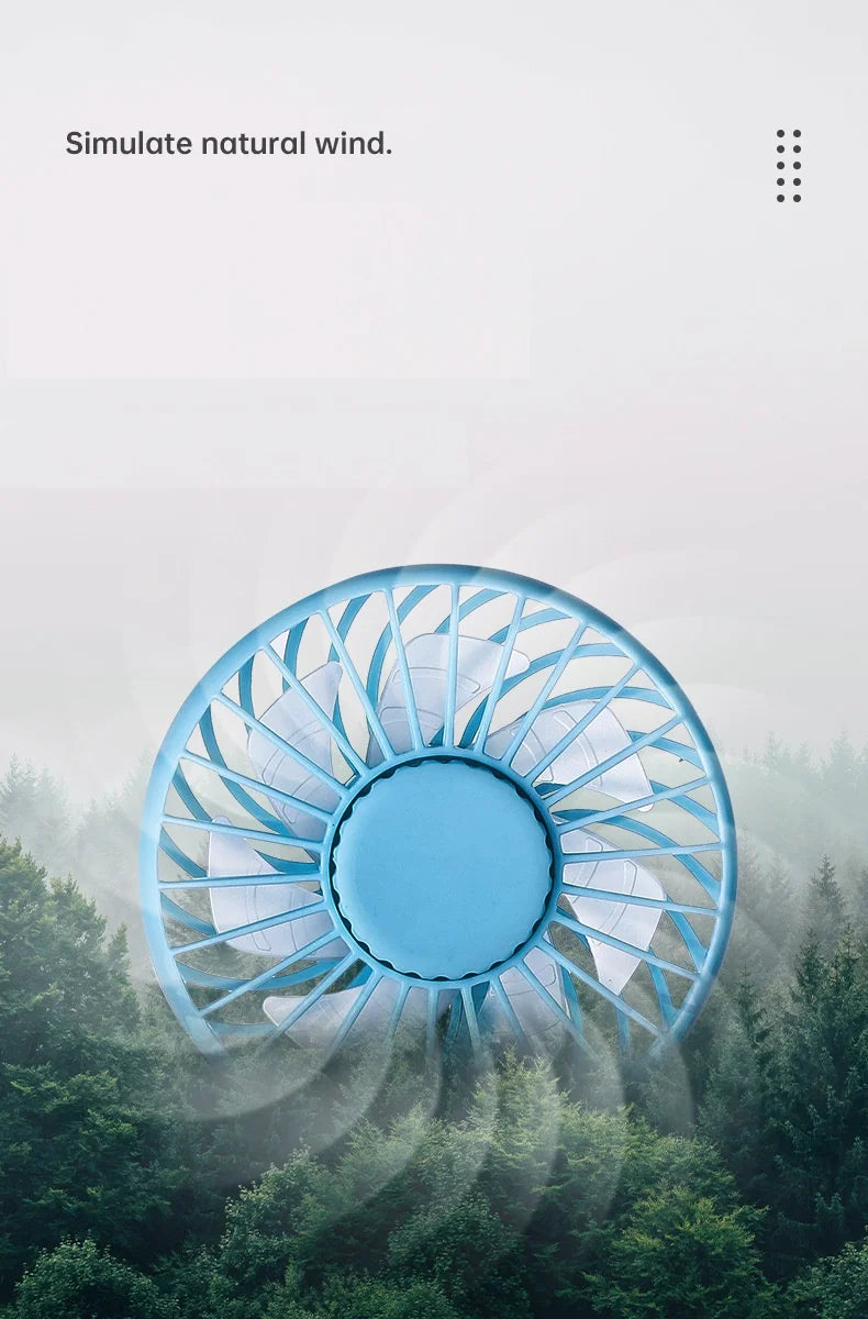USB Ventilator mit Aromatherapie-Diffusor Tragbarer Elektro-Ventilator Mini-Kühlventilator Wiederaufladbarer Nackenventilator mit Licht