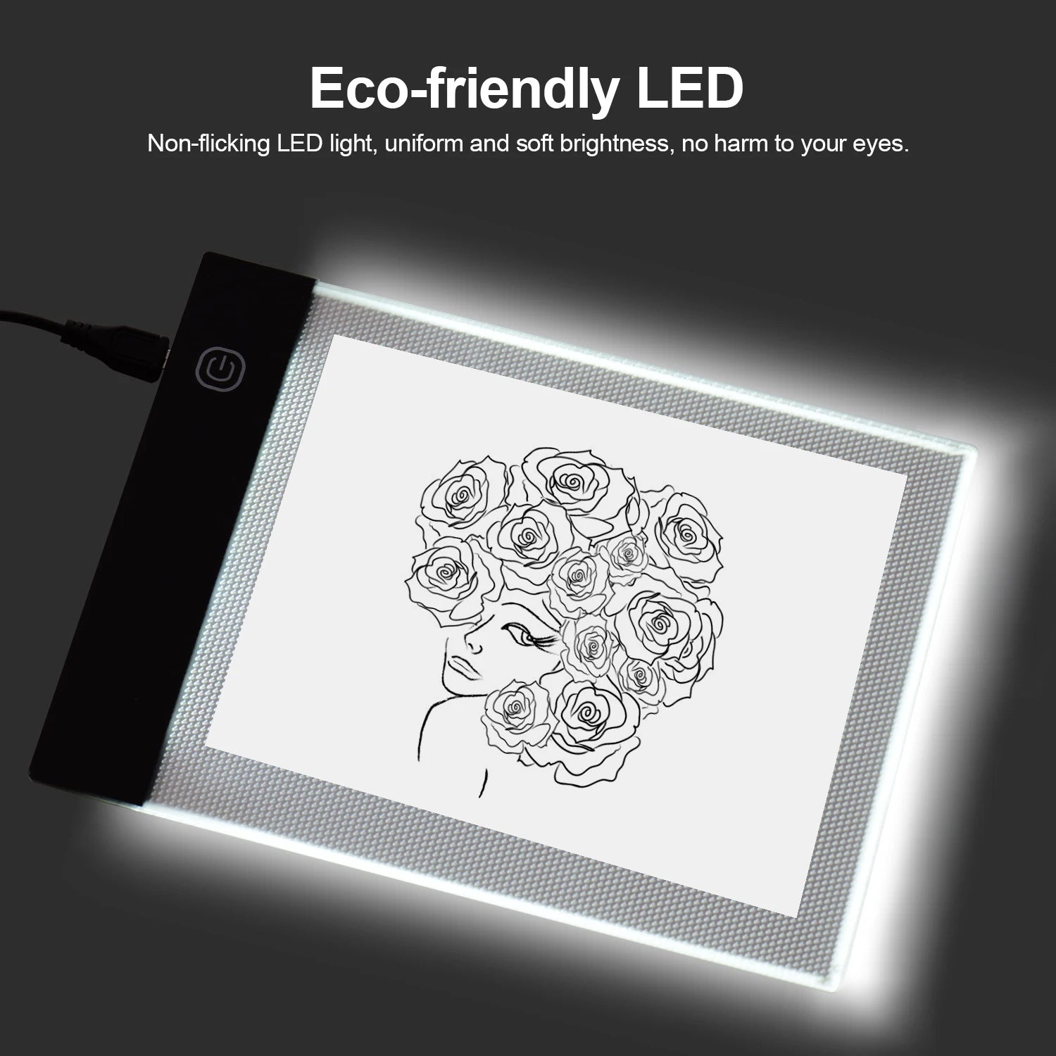 Tragbares Daumenkino-Set mit Leuchtpad-Tablet, LED-Leuchtkasten, 3-Stufen-Helligkeitsregelung, 300 Blatt Daumenkino-Papier mit Bindeschraube