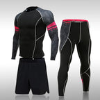 Herren Kompressions-Sportanzug Schnelltrocknend Schweißableitend Fitness Training MMA Kit Rashguard Herren Sportbekleidung Jogging Laufbekleidung