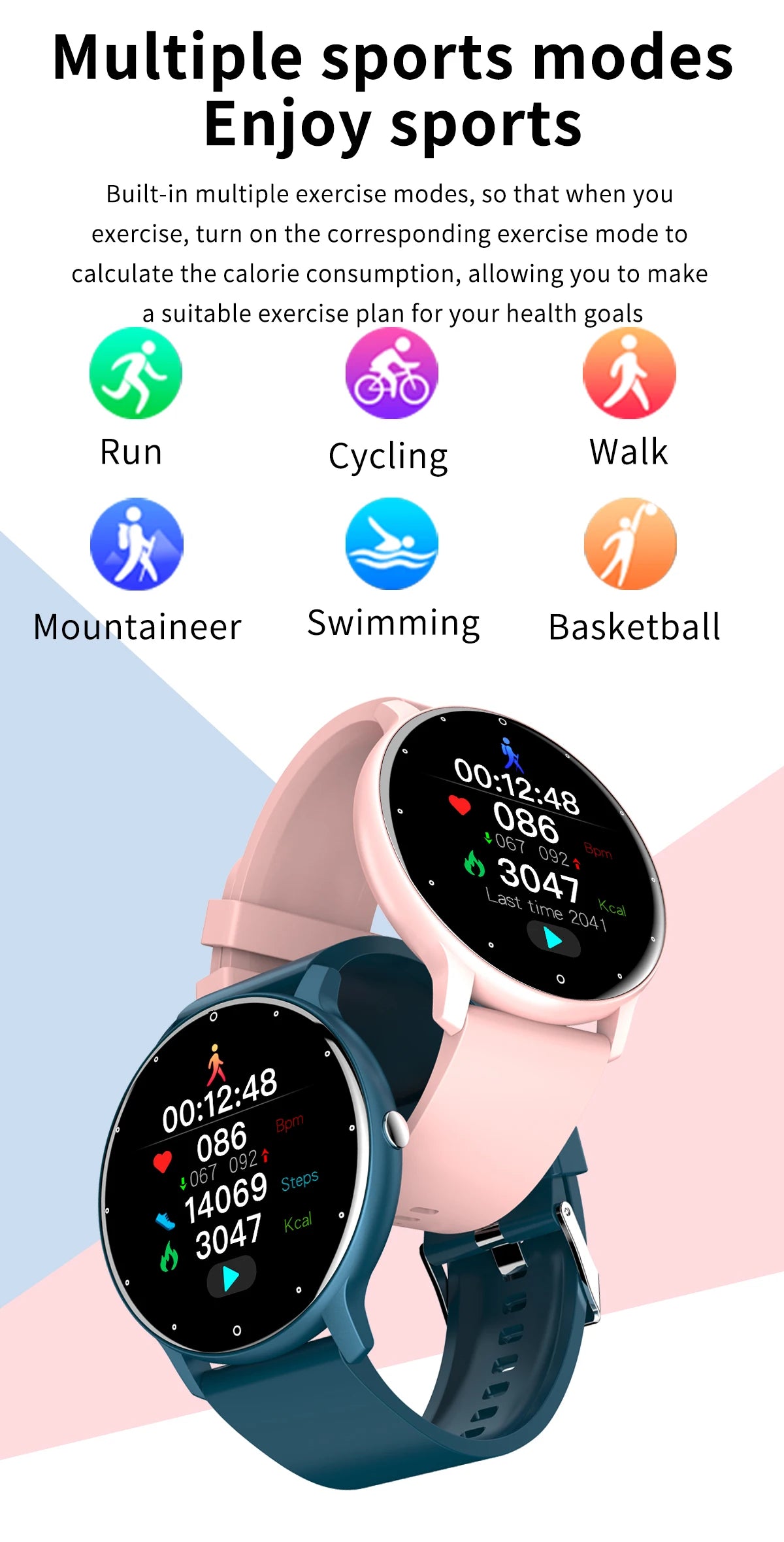 LIGE Wasserdichte Smartwatch für Damen, Echtzeit-Wettervorhersage, Herren-Uhren, Sport-Damen-Smartwatch für Damen, Android, iOS