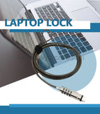4-Digit Password Protected USB Port Laptop Security Lock Notebook Anti-Theft Combination Lock With Security Steel Lock Cable