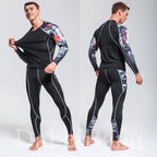 Herren Kompressions-Sportanzug Schnelltrocknend Schweißableitend Fitness Training MMA Kit Rashguard Herren Sportbekleidung Jogging Laufbekleidung