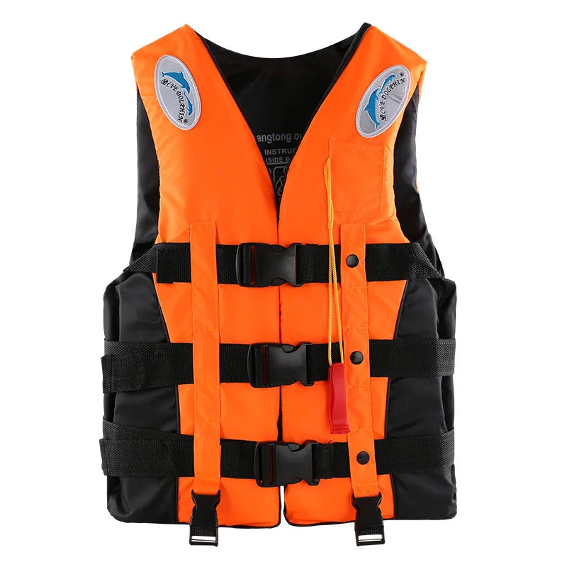 Outdoor Erwachsene Schwimmweste Verstellbarer Auftrieb Überlebensanzug Polyester Kinder Schwimmweste mit Pfeife