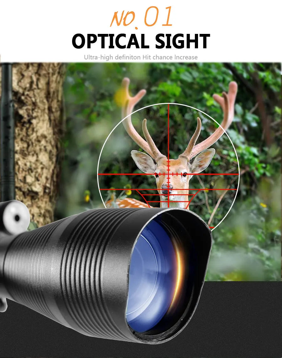 4-12x50 Zielfernrohr Beleuchtetes Absehen Entfernungsmesser Gewehr Holografisches 4 Absehen Visier 20mm Rot Grün Laser Für die Jagd