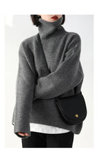 CHIC VEN Koreanischer Damen Pullover Lockerer Rollkragenpullover Warme Einfarbige Pullover Strickwaren Basic Female Tops Herbst Winter 2022
