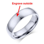 Vnox Personalisierter Edelstahlring mit abgeschrägter Kante und gebürsteter Mitte für Herren und Damen, schwarzer Ehering, individueller Namensbuchstaben-Datum-Ring
