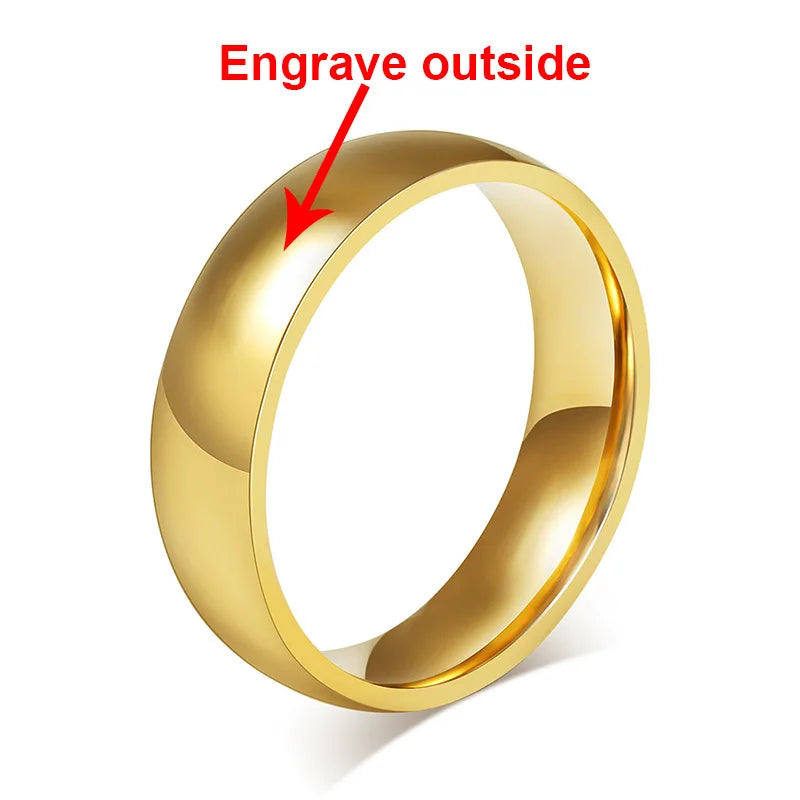 Vnox Personalisierter Edelstahlring mit abgeschrägter Kante und gebürsteter Mitte für Herren und Damen, schwarzer Ehering, individueller Namensbuchstaben-Datum-Ring