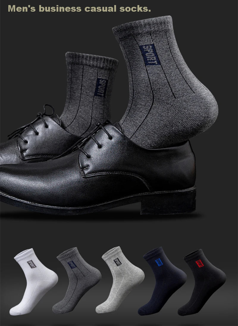 20 Stück = 10 Paar hochwertige Herrensocken aus Baumwolle, atmungsaktiv, schweißabsorbierend, mittellang, schwarze Socken, Deodorant, Business-Herren-Geschenk-Socken