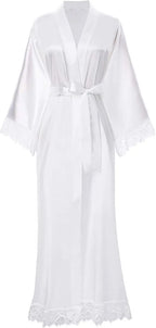 2019 Neue Seidensatin-Spitzenroben Brautjungfern- und Brautroben Hochzeits-Morgenmantel Bademantel Damenrobe Dessous-Robe