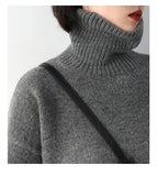 CHIC VEN Koreanischer Damen Pullover Lockerer Rollkragenpullover Warme Einfarbige Pullover Strickwaren Basic Female Tops Herbst Winter 2022