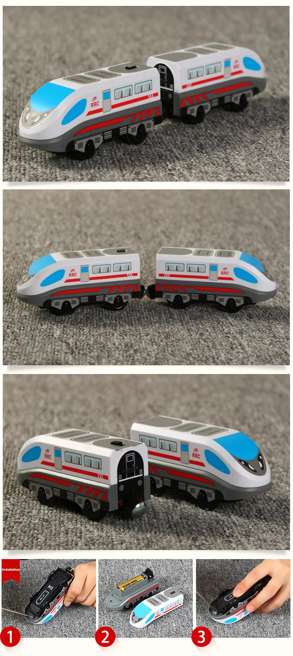 RC Electric Train Set Locomotive Magnetic Train Diecast Slot Toy Fit for Brand Wooden Railway Tracks Toys for Children Gifts