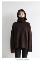 CHIC VEN Koreanischer Damen Pullover Lockerer Rollkragenpullover Warme Einfarbige Pullover Strickwaren Basic Female Tops Herbst Winter 2022
