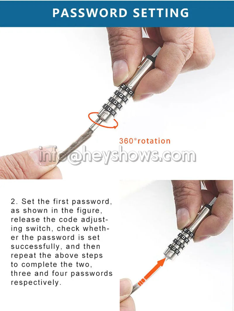 4-Digit Password Protected USB Port Laptop Security Lock Notebook Anti-Theft Combination Lock With Security Steel Lock Cable