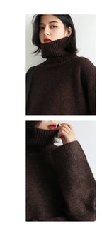 CHIC VEN Koreanischer Damen Pullover Lockerer Rollkragenpullover Warme Einfarbige Pullover Strickwaren Basic Female Tops Herbst Winter 2022