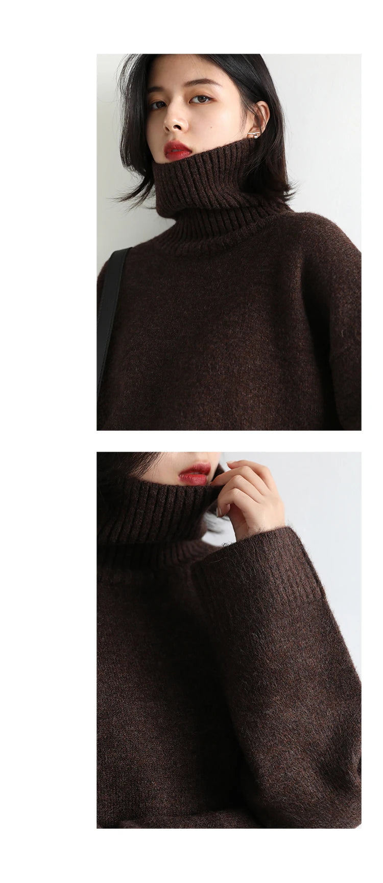 CHIC VEN Koreanischer Damen Pullover Lockerer Rollkragenpullover Warme Einfarbige Pullover Strickwaren Basic Female Tops Herbst Winter 2022