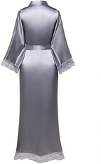 2019 Neue Seidensatin-Spitzenroben Brautjungfern- und Brautroben Hochzeits-Morgenmantel Bademantel Damenrobe Dessous-Robe