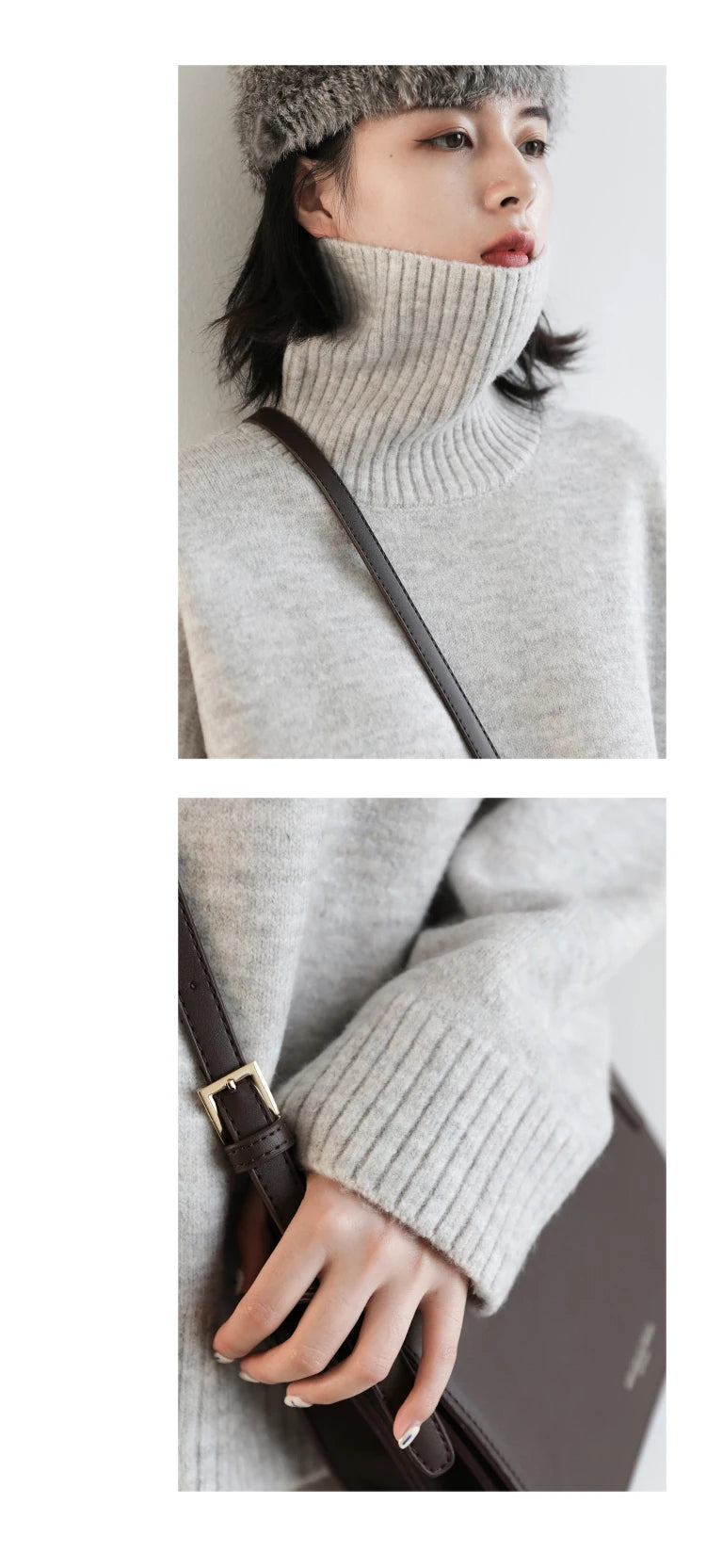 CHIC VEN Koreanischer Damen Pullover Lockerer Rollkragenpullover Warme Einfarbige Pullover Strickwaren Basic Female Tops Herbst Winter 2022