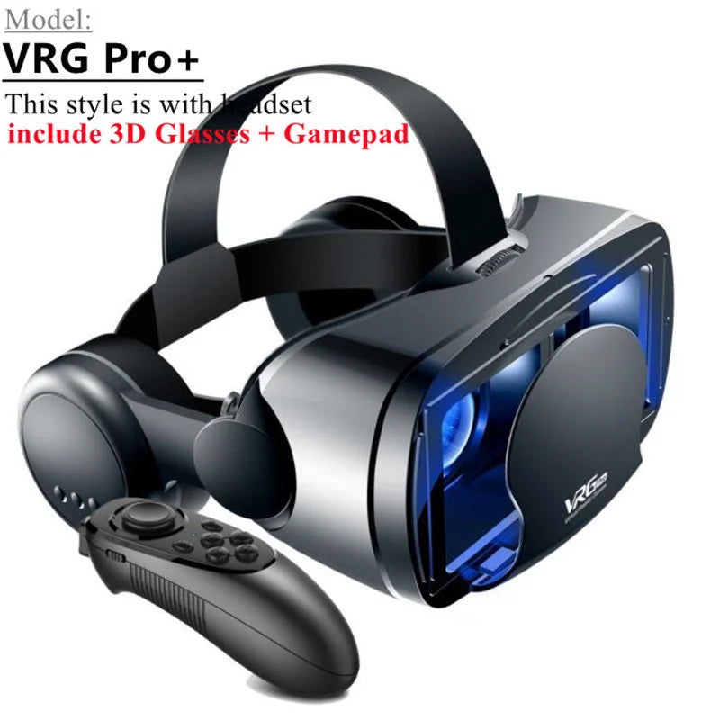 Virtual Reality VR Brille IMAX Riesiger Bildschirm HD 3D Brille Google Cardboard Box VR Headset Helm für 5-7" Telefon, unterstützt Gamepad