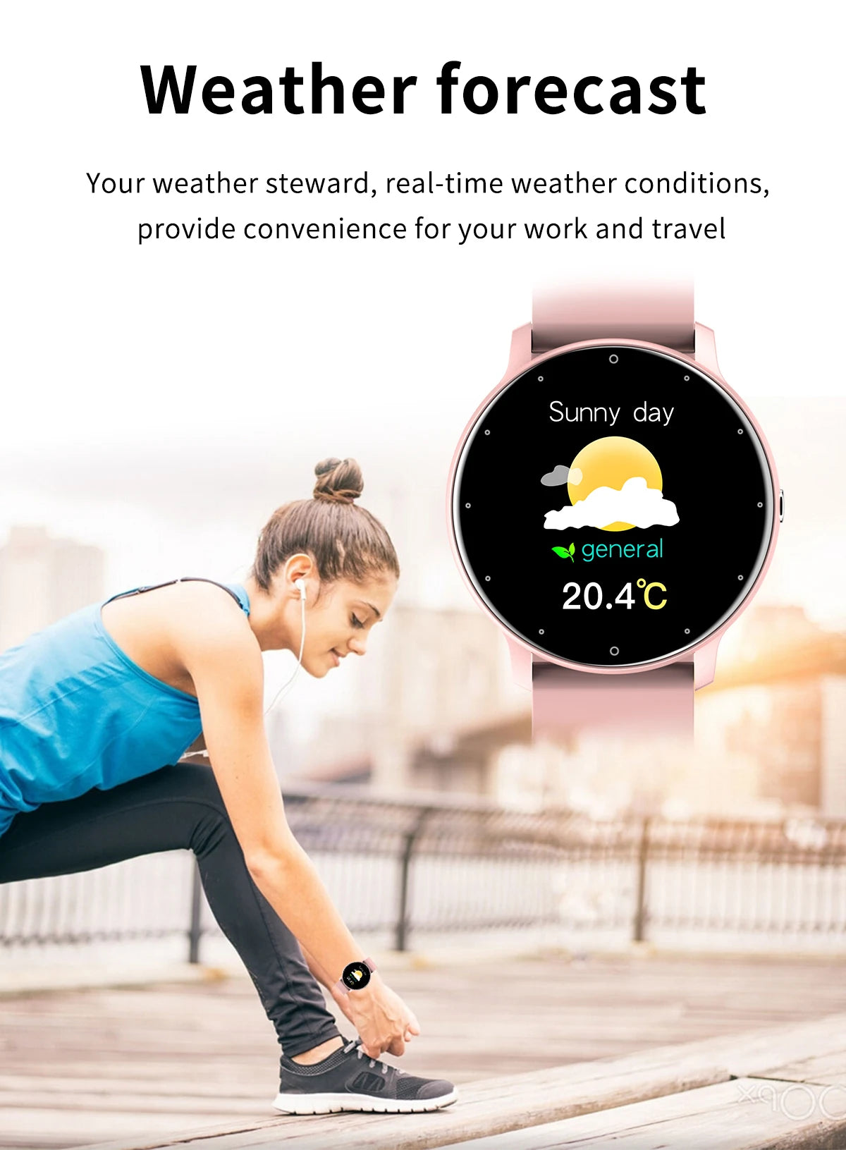 LIGE Wasserdichte Smartwatch für Damen, Echtzeit-Wettervorhersage, Herren-Uhren, Sport-Damen-Smartwatch für Damen, Android, iOS