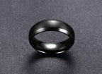 Vnox Personalisierter Edelstahlring mit abgeschrägter Kante und gebürsteter Mitte für Herren und Damen, schwarzer Ehering, individueller Namensbuchstaben-Datum-Ring