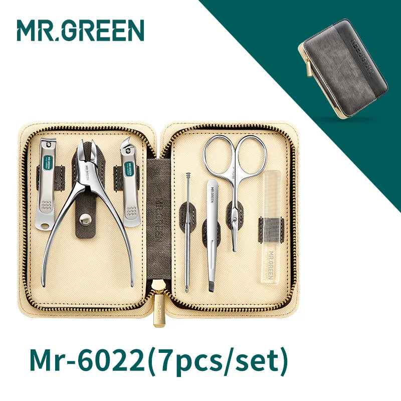 MR.GREEN Maniküre-Set Farbkontrast Nagelknipser Schneider Werkzeuge Kits Edelstahl Pediküre Reiseetui für Mann Frau