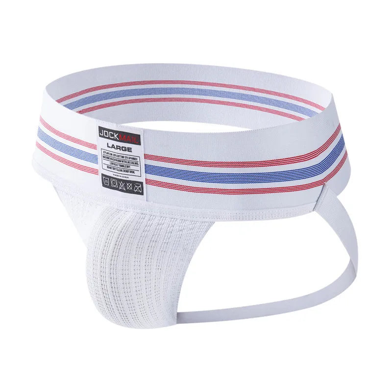 JOCKMAIL sexy Herren Unterwäsche Jockstrap Homme Herren Jockstrap Unterwäsche Herren String Jockstrap Gay Jockstrap Baumwolle Atmungsaktiv weiß