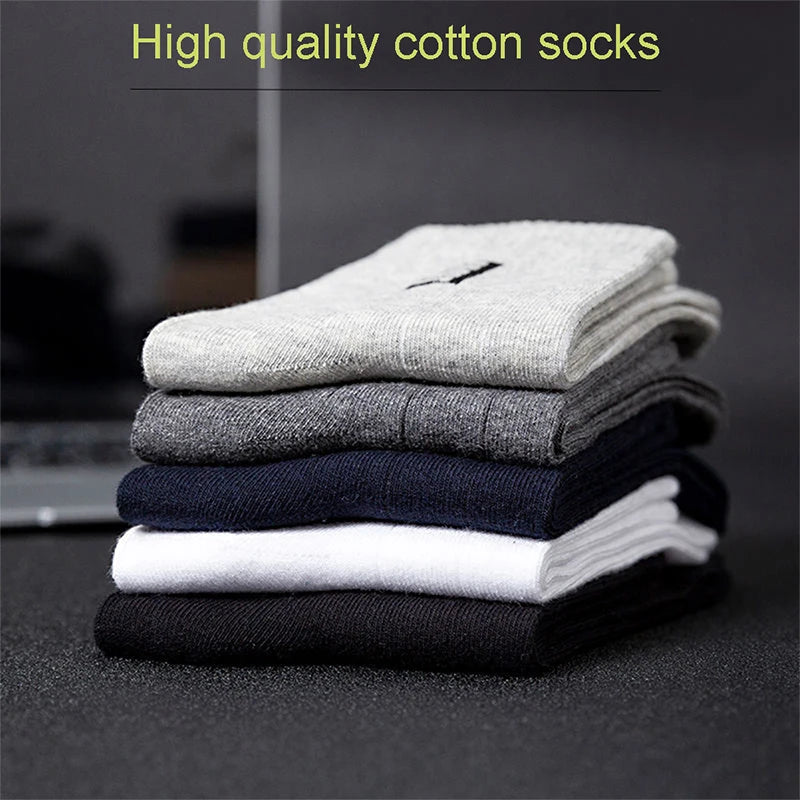 20 Stück = 10 Paar hochwertige Herrensocken aus Baumwolle, atmungsaktiv, schweißabsorbierend, mittellang, schwarze Socken, Deodorant, Business-Herren-Geschenk-Socken