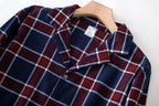 Herren-Hausanzüge Langärmelige Hosenanzüge für Herbst und Winter Pyjamas für Herren Flanell Kariertes Design Pyjamas für Herren