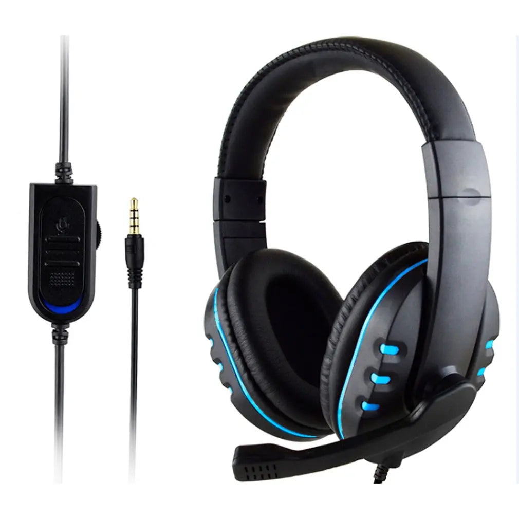 Kopfhörer 3,5mm Kabelgebundenes Gaming Headset Ohrhörer Musik für PS4 Playstation 4 Spiel PC Chat Computer mit Mikrofon