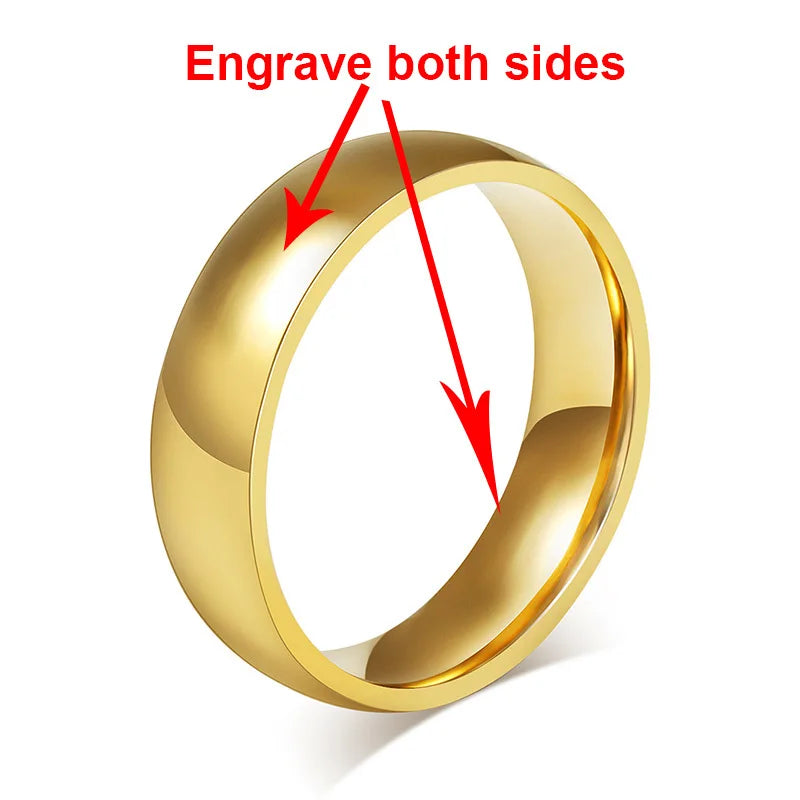 Vnox Personalisierter Edelstahlring mit abgeschrägter Kante und gebürsteter Mitte für Herren und Damen, schwarzer Ehering, individueller Namensbuchstaben-Datum-Ring