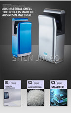 High Speed Hand Dryer Fully Automatic Induction Hand Dryer Hotel Hand Blowing Dual Motor Jet Quick Hand Dryer 2000W