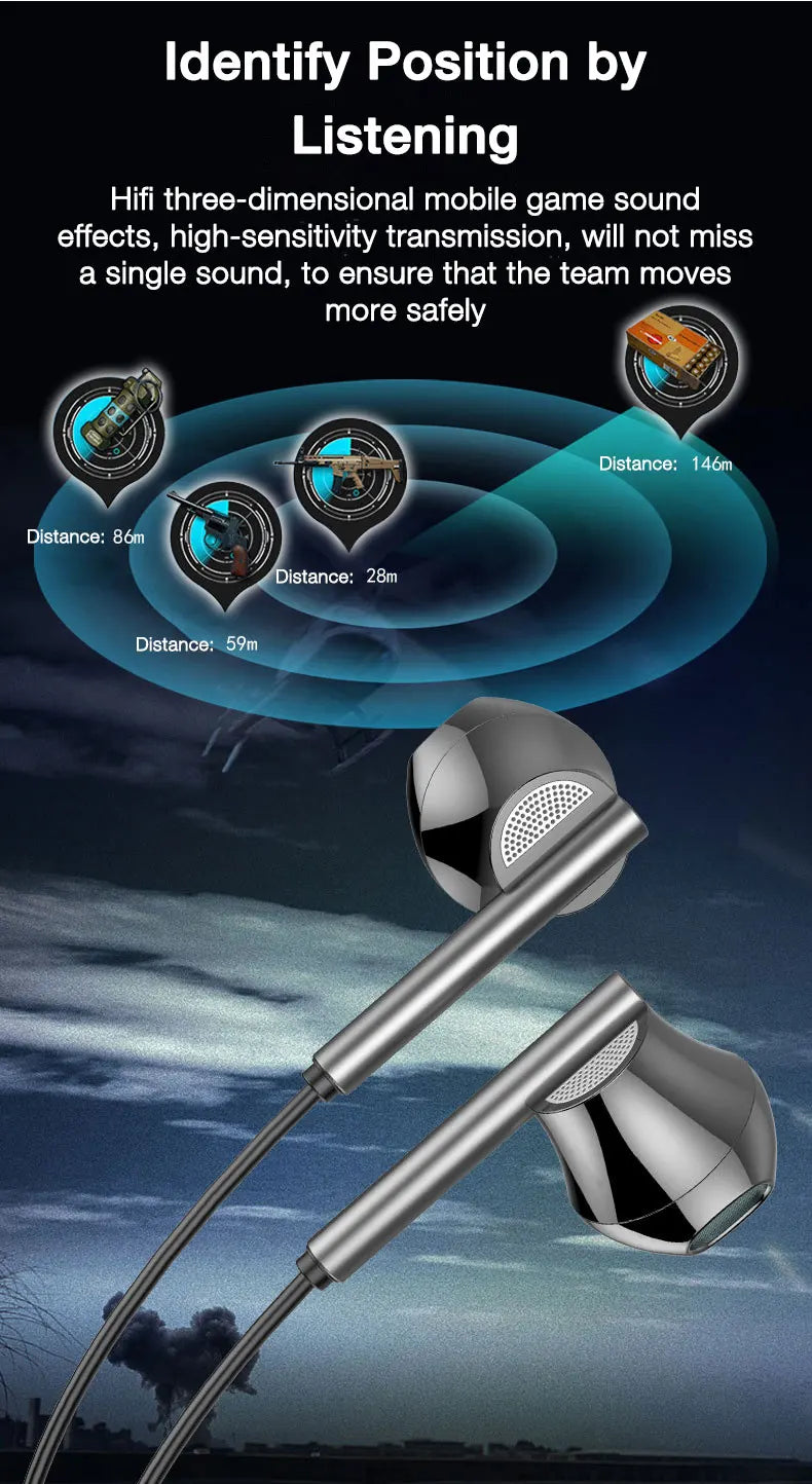 EARDECO 8 Kerne Kabelgebundene Kopfhörer Ohrhörer Bass In-Ear-Kopfhörer mit Mikrofon Ohrhörer Ohrstöpsel Handy-Headset Dynamischer Stereo