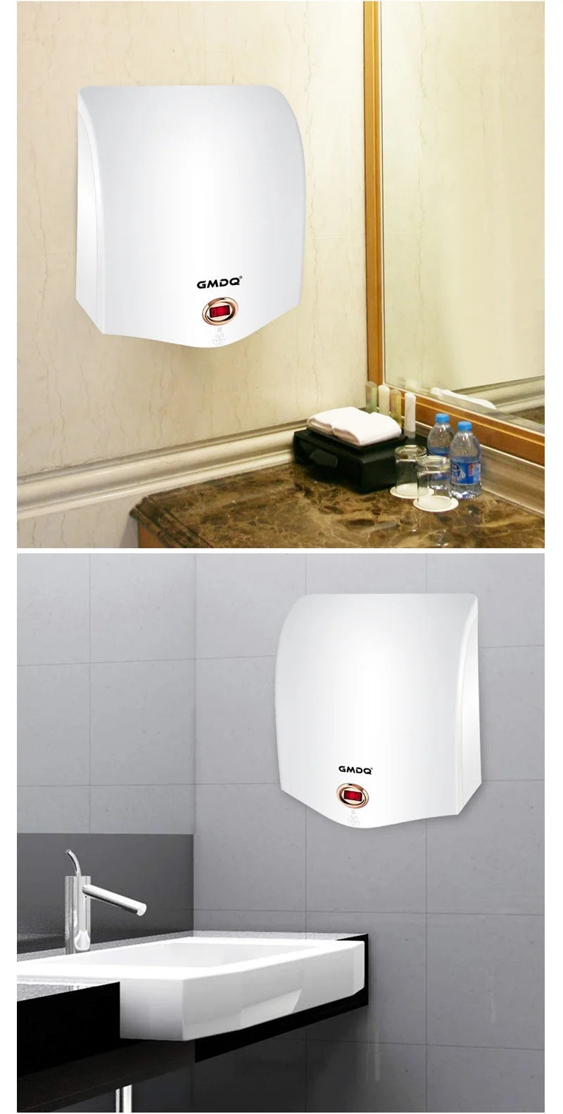 Automatic High Speed Hand Dryer Infared Sensor Activated Household Hotel Commercial  Surface Mounted Noise Reduction Thermoset