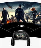 Virtual Reality VR Brille IMAX Riesiger Bildschirm HD 3D Brille Google Cardboard Box VR Headset Helm für 5-7" Telefon, unterstützt Gamepad