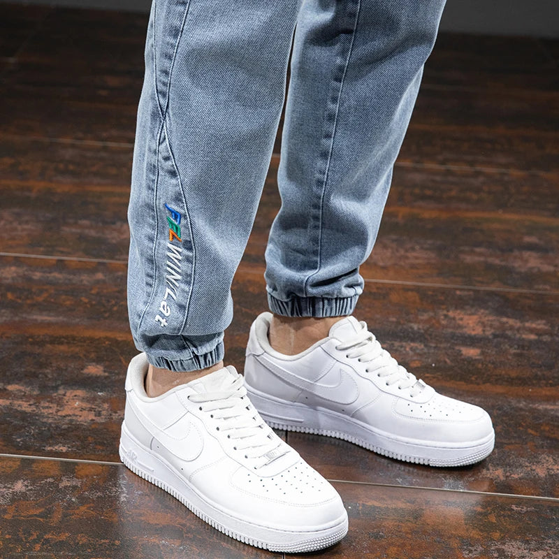 Frühling Sommer Schwarz Blau Cargo Jeans Herren Streetwear Denim Jogger Hosen Herren Baggy Harem Jean Hosen Übergröße