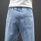 Frühling Sommer Schwarz Blau Cargo Jeans Herren Streetwear Denim Jogger Hosen Herren Baggy Harem Jean Hosen Übergröße