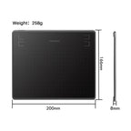 HUION HS64 Grafiktablett 6 Zoll Zeichentabletten Digitales Stift-Pad Schreib- und Zeichentafel 8192 Stifte für Android Windows Mac Laptop