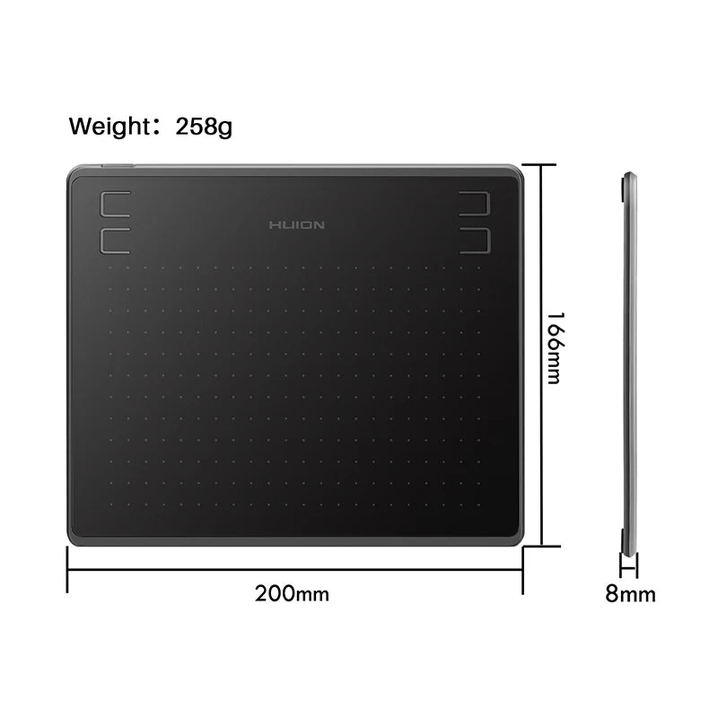 HUION HS64 Grafiktablett 6 Zoll Zeichentabletten Digitales Stift-Pad Schreib- und Zeichentafel 8192 Stifte für Android Windows Mac Laptop