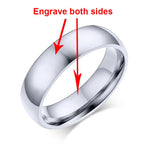 Vnox Personalisierter Edelstahlring mit abgeschrägter Kante und gebürsteter Mitte für Herren und Damen, schwarzer Ehering, individueller Namensbuchstaben-Datum-Ring