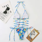 Kostenloser Versand Trägerlose Bandeau-Badeanzüge Buntes Camouflage-Muster Chicas En Bikini Guapas Hot Super Micro Bikini Logos